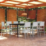 vidaXL Ensemble à manger de jardin 9 Pièces Blanc