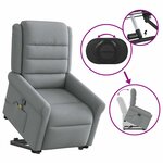 vidaXL Fauteuil de massage inclinable Gris clair Tissu