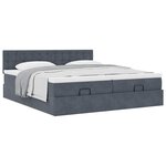 VidaXL Cadre de lit ottoman avec matelas gris foncé 160x200cm velours