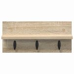 vidaXL Porte-manteau mural avec étagère Chêne sonoma 40 x 10.5 x 18 cm