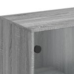 vidaXL Armoire latérale avec portes en verre sonoma gris 69x37x100 cm