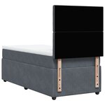 vidaXL Sommier à lattes de lit et matelas Gris foncé 90x200 cm Velours