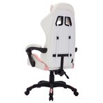 Chaise fauteuil siège pivotante de bureau informatique étude de jeux vidéo avec LED RVB Rose et similicuir rose 02_0024212