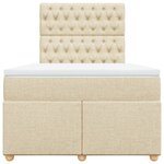 vidaXL Sommier à lattes de lit avec matelas Crème 120x200 cm Tissu