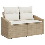 vidaXL Ensemble de 6 pièces de canapés de jardin avec coussins beige poly rotin