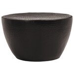 vidaXL Table basse martelée en aluminium Ø 50x30 cm noir