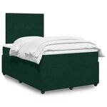 vidaXL Sommier à lattes de lit et matelas Vert foncé 120x200cm Velours