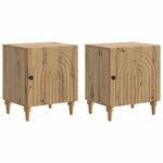 vidaXL Cabinet de chevet 2 Pièces Chêne artisanal 43 x 34 5 x 50 cm