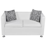 vidaXL Jeu de canapé à 2 places et à 3 places Cuir synthétique Blanc