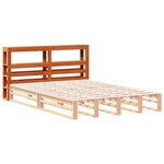 vidaXL Tête de lit avec étagères marron cire 135 cm bois massif de pin