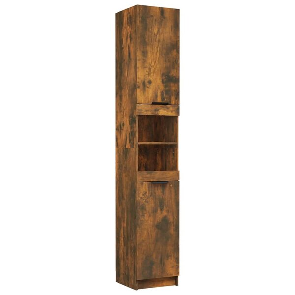 vidaXL Armoire de bain Chêne fumé 32x34x188 5 cm Bois d'ingénierie