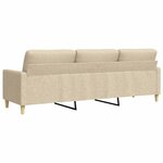 vidaXL Canapé à 3 places Crème 210 cm Tissu