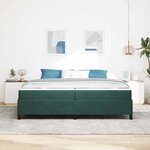 vidaXL Cadre de lit avec matelas Vert foncé 200 x 200 cm tissu