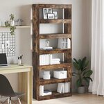 vidaXL Bibliothèque Chêne fumé 80 x 30 x 198 cm Bois d'ingénierie