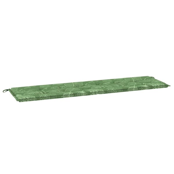 vidaXL Coussin de banc de jardin Motif de feuille 180x50x4 cm Tissu Oxford
