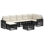 vidaXL Ensemble de canapé de jardin 8 Pièces Noir et blanc crème