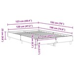 vidaXL Cadre de lit sans matelas blanc 120x190 cm bois d'ingénierie