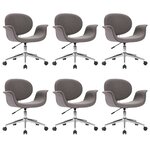 vidaXL Chaises pivotantes à manger lot de 6 gris tissu