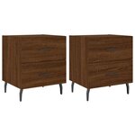 vidaXL Tables de chevet 2 Pièces chêne marron 40x35x47 5 cm