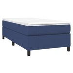 vidaXL Sommier à lattes de lit avec matelas Bleu 90x190 cm Tissu