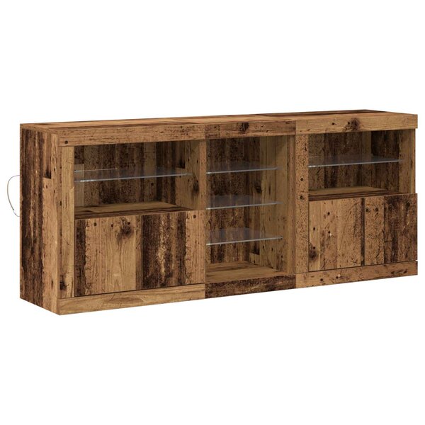 vidaXL Buffet LED Bois ancien 162 x 37 x 67 cm Bois d'ingénierie