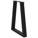 vidaXL Pieds de table à manger en V 2 pièces Noir 50x(72-73 3) cm Acier