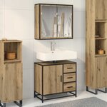 vidaXL Ensemble de mobilier de salle de bain 2 Pièces Chêne artisanal