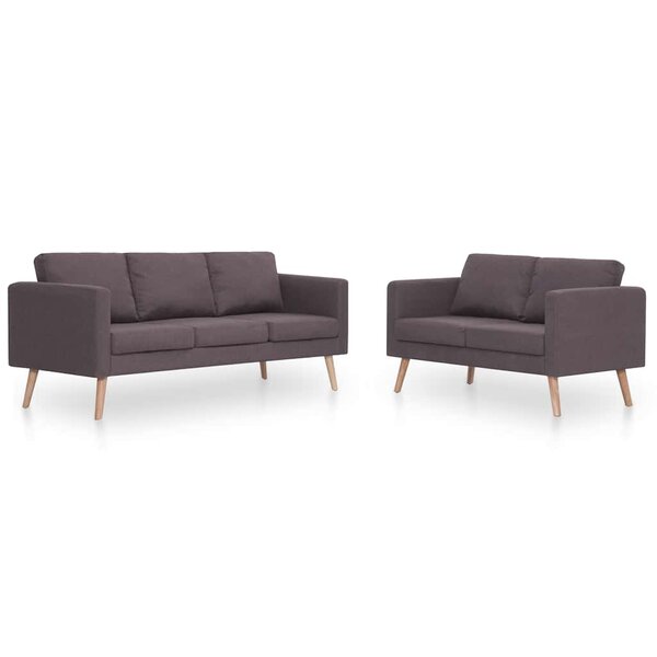 vidaXL Ensemble de canapé 2 Pièces tissu taupe