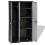 vidaXL Armoire de rangement de jardin avec 4 étagères Noir et gris