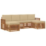 vidaXL Ensemble de canapés d'extérieur 6 pc Naturel et Beige