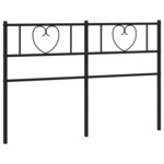 vidaXL Tête de lit de remplacement métal noir 140 cm