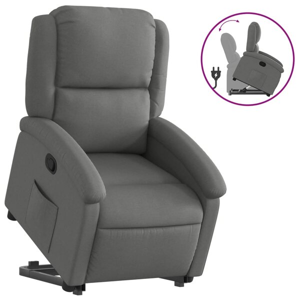 vidaXL Fauteuil inclinable Gris foncé Tissu