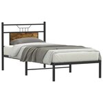 vidaXL Cadre de lit sans matelas chêne fumé 90x200cm bois d'ingénierie