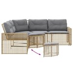 vidaXL Canapé de jardin et coussins et repose-pied en forme de L rotin