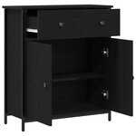Buffet vidaXL Noir Chêne 70x30x80 cm Bois reconstitué et Acier