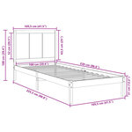 vidaXL Cadre de lit extra long sans matelas 100x220 cm bois massif