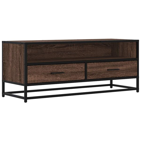 vidaXL Meuble TV chêne marron 100x34 5x40cm bois d'ingénierie et métal