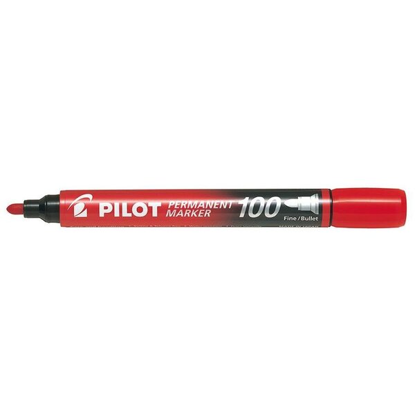 Marqueur Permanent SCA 100 Pointe Ogive Fine/Moyenne Rouge x 12 PILOT