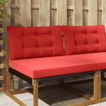 vidaXL Coussin de canapé d'extérieur 2 Pièces Rouge Polyester