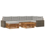 vidaXL Ensemble de canapés d'extérieur 7 pc Naturel et gris clair