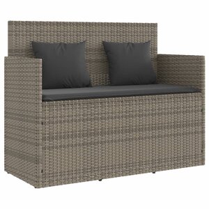 vidaXL Banc de jardin avec coussins gris résine tressée