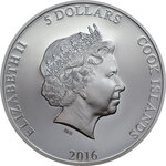 Pièce de monnaie en Argent 5 Dollars g 31.1 (1 oz) Millésime 2016 Revolutionary Masks GUY FAWKES MASK