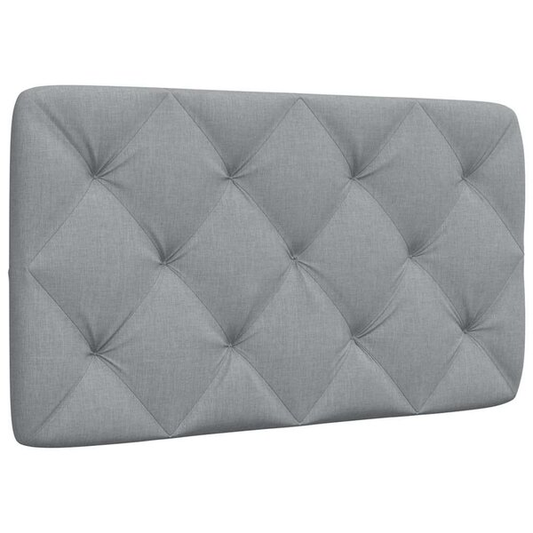 vidaXL Coussin de tête de lit gris clair 90 cm tissu