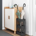 vidaXL Porte-parapluie avec stockage Noir 28 x 12 x 41 cm Acier