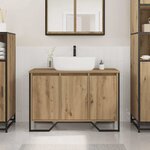 vidaXL Cabinet Sous Évier avec porte Chêne artisanal 91 x 35 x 60 cm
