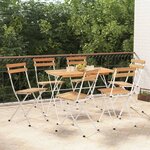 vidaXL Ensemble de bistro pliable 7 Pièces bois d'acacia solide et acier