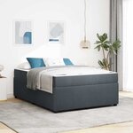 vidaXL Cadre de lit avec matelas Autre Gris foncé 140 x 200 cm Velours