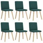 vidaXL Chaises à manger lot de 6 vert foncé tissu