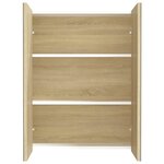 vidaXL Armoire à miroir de salle de bain 60x15x75cm MDF Blanc et chêne