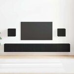 Ensemble de meuble TV de 7 pièces en chêne noir  en bois d'ingénierie